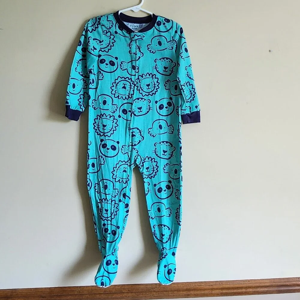 Carter's Animal Outline Knit Sleeper Footed Pajamas Toddler Boy Size 3T